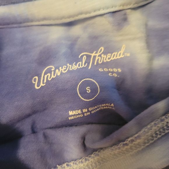 Universal Thread Short Sleeve Pocket T-Shirt Blue Tie Dye S/M  Crew .Neck New - Picture 3 of 7